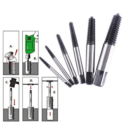 

〖Follure〗6 Pcs Screw Extractor Drill Bits Guide Broken Damaged Bolt Remover Tool Set