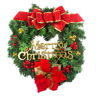 

Tailored 50cm Red Bow Flower Hanging Wreath Christmas Party Decoration Wall Ornament Sets