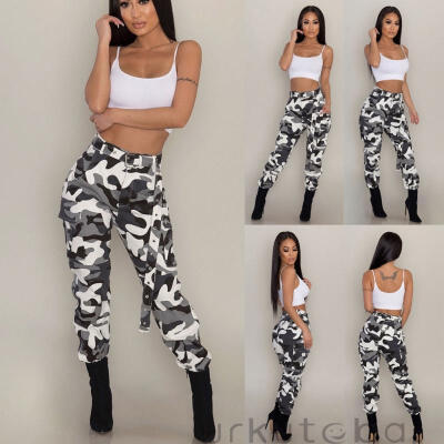 

Women Camo Cargo Trousers Casual Pants Military Army Combat Camouflage Trousers