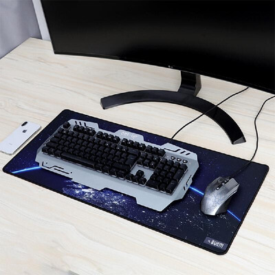 

BUBM Large Desk Pad Office Computer Table Mat with Earth Style Game Keyboard&Mouse Pad Anti-slip Large Size