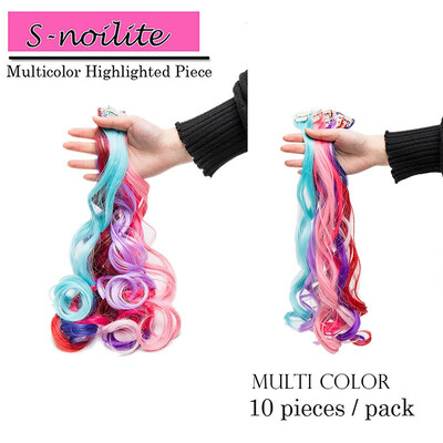 

Colored Party Highlights Straight Hair Clip Extensions Heat-Resistant Synthetic Hair Extensions in Multiple Colors