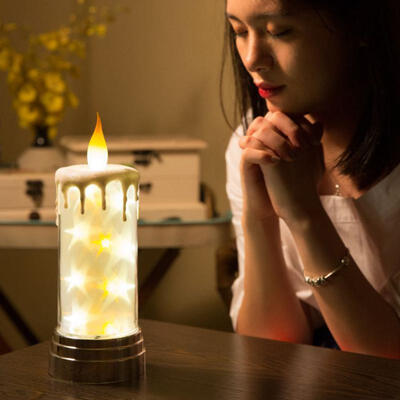 

Novelty Remote Control Night Light Candle Star Light Desk LED Lamp For Home Decor Gifts Bedroom Holiday Warm White