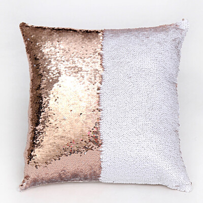 

Siaonvr DIY Two Tone Glitter Sequins Throw Pillows Decorative Cushion Covers