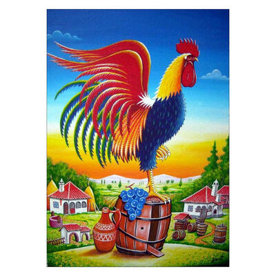 

5D DIY Full Drill Diamond Painting Rooster Cross Stitch Embroidery Mosaic