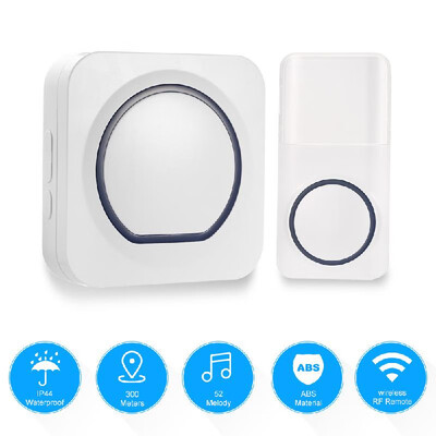 

Wireless Smart Doorbell Operating at Wide Range with 52 Melodies 5 Level Volume LED Indicator Waterproof Doorbell