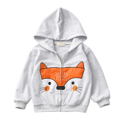 

Autumn Kids Baby Girl Outerwear Cartoon Print Casual Hoodie Zipper Sweatshirt Kids Baby Outfits Tops Clothes