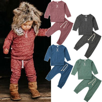 

UK Infant Infant Baby Boy Girl Clothes Winter Tops Pants Outfits Sets Tracksuits