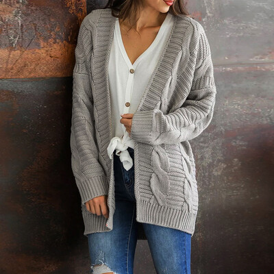 

Roseonmyhand Womens Long Sleeve Knitwear Open Front Cardigan Sweaters Casual Outerwear