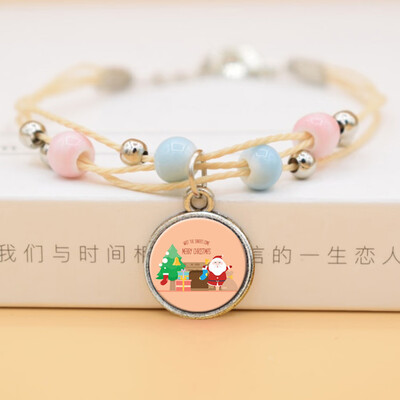 

Fashion Time Gem Christmas Tree Snowman Bracelet For Childrens Christmas Gift