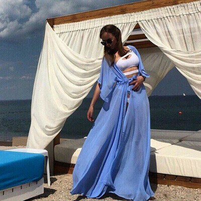 

Women Summer Sexy Beach Kaftan Maxi Dress Holiday Swimwear Bikini Cover Up