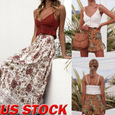 

Summer Women Casual Off Shoulder Tank Top Vest Blouse Sleeveless Crop Tops Shirt