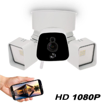 

1080P Floodlight Camera WiFi Floodlight Camcorder IP55 Waterproof HD Security Cam Two-Way Talk Motion Detection PIR Sensor