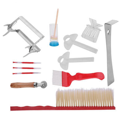 

Greensen 12Pcs Beekeeping Tools Kit Stainless Steel Hive Tool Bee Brush Extracting Fork