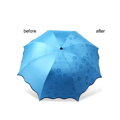 

3 Fold Flowering Manual Umbrella Rain Windproof Sunscreen Magic Flower Dome Ultraviolet-proof Folding Parasols Sunny Rainy Umbrell