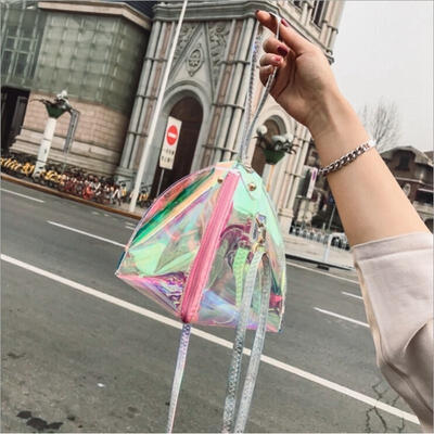 

New Style Dumplings Handbags PVC Triangle Package Girls Messenger Bags Mini Bag for Lady