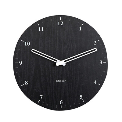 

Gobestart STICKER Wooden Creative Wall Clock Modern Minimalist Living Room Silent Clock