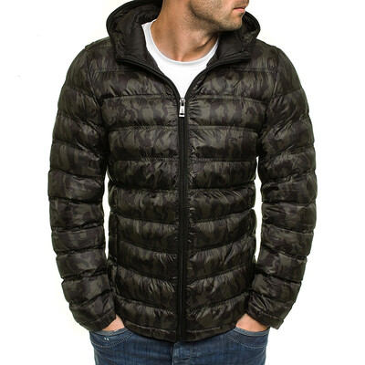 

Mens Cotton Jacket Hooded Casual Large Size Cotton Mens Padded Coat Winter New