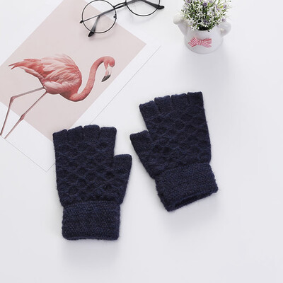 

Women Mens Half Finger Gloves Thermal Mittens Autumn Winter Hand Warmer Cashmere Knitted Gloves