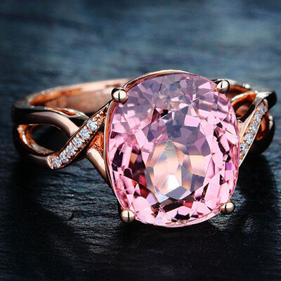 

Shinning Women Jewelry Pink Tourmaline elegant gold Color Ring Size 6 7 8 9 10 Wholesale
