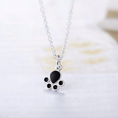 

rings earring necklace Bear Claw Set Pink Love gift black for Women Paw Cat Claw Romantic Wedding