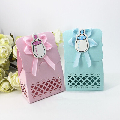 

FUNNYBUNNY Wedding Bridal Birthday Party Decors 12Pcs Cute Ribbon Candy Boxes Gift Bags for Baby Shower Birthday Party