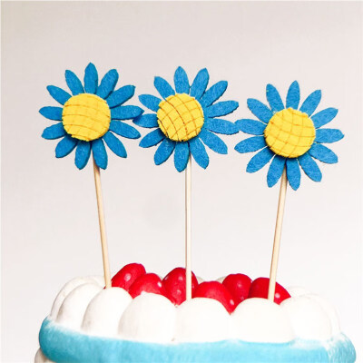 

FUNNYBUNNY Sunflower Cake Baking Decoration Card Plug-in Sun Flower Flag Dessert Table Decoration Card Birthday Cake Topper