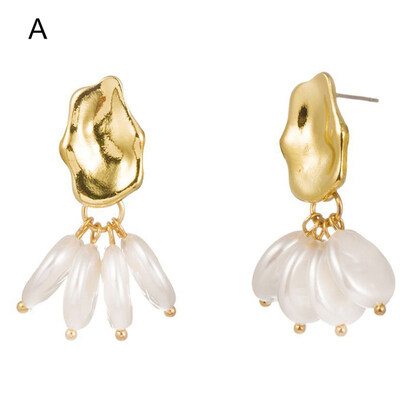 

Fashion Irregular Faux Pearl Geometric Dangle Earrings Women Party Jewelry Gift