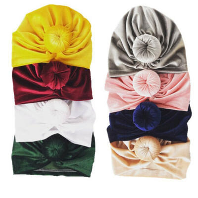 

Cute Newborn Toddler Kids Baby Boy Girl Indian Turban Knot Cotton Beanie Hat Cap