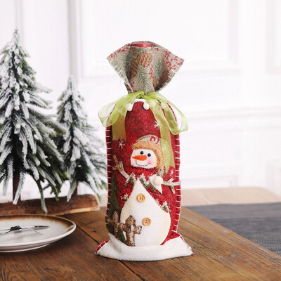 

〖Follure〗Champagne Bottle Bag Christmas Stereo Old Man Linen Bottle Set Party Decoration