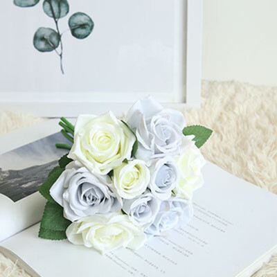 

FUNNYBUNNY Artificial Fake Flowers Silk Artificial Roses 9 Heads Bridal Wedding Bouquet for Home Garden Party Wedding Decoration