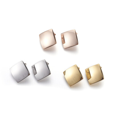 

304 Stainless Steel Ear Studs Rhombus Mixed Color 30x30x6mm Pin 07mm