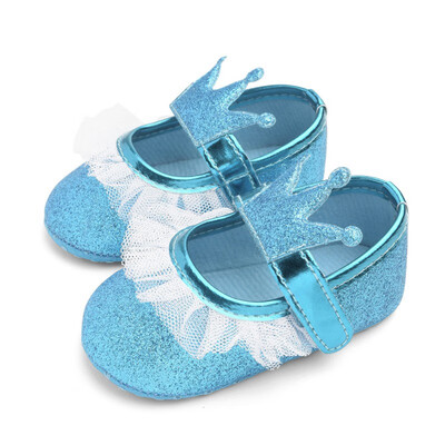 

Baby Girls Shoes Infant First Walkers for Newborn Autumn Soft Sole Non-Slip Crown Princess Shoes