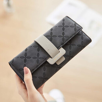 

Tailored Womens Fashion Buckle Wallet Multi-Card Long Wallet Personality