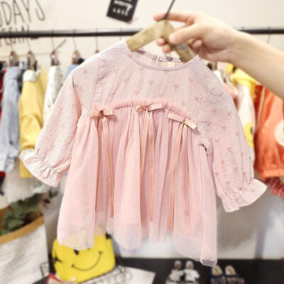 

2019 Autumn Baby Girl Dress Cotton Infant Toddler Dress Child Cute Mesh Party Princess Dresses for Girls Fashion Baby Clothes