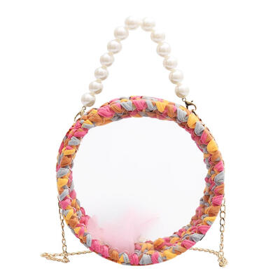 

Fashion Pearls Shoulder Handbags PVC Women Transparent Chain Crossbody Bags