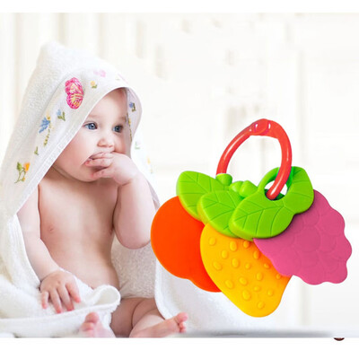

YIWULAFruit Kid Baby Teether Food Grade Silicone Soother Chewable Teething Toy