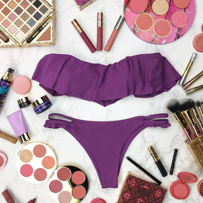 

Saidsome Women Solid Bikini Swimsuit Bikini Beachwear Swimwear Bathingsuit