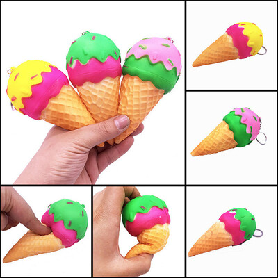 

YIWULA13cm Rainbow Ice Cream Squishies Slow Rising Squeeze Stress Reliever Charm Toy