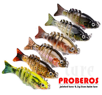 

VISSEN 6PCSLOT 5cm 235g Fishing Bait Fake Lures Artificial Multi-section Fishes Flexible Baiting Lure Trolling Wobblers