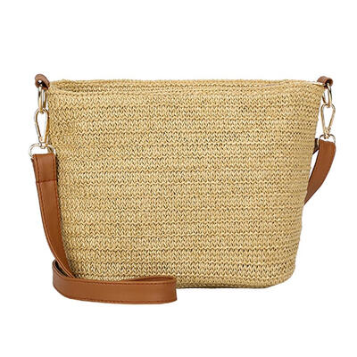 

Women Summer Beach Straw Bags Travel Bucket Casual Messenger Shoulder Bag