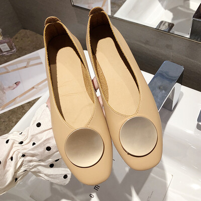 

Bean shoes Korean version hundred lap college flat bottom round buckle shoes chic fairy gentle shoes summe