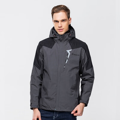 

Pathfinder TOREAD Jacket three-in-one outdoor men&women couple fleece two-piece waterproof warm jacket winter clothing KAWG91103 charcoal black male L