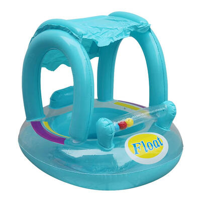 

Portable Inflatable Baby Float Seat Boat Infants Sun Shade Swim Ring Car