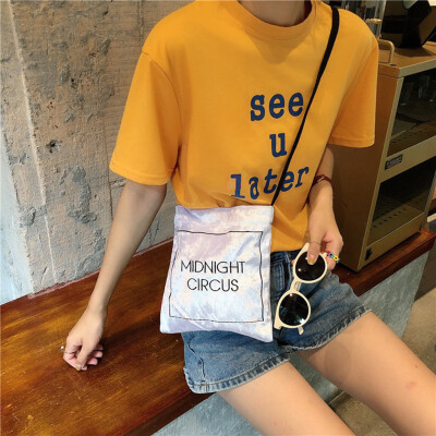 

Tailored Women Ice Velvet Shoulder Bag Embroidered Letters Diagonal Bag Retro Student Bag