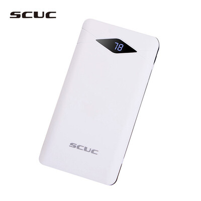 

Ultra-thin large-capacity mobile phone charging treasure 10000Mah polymer SCUC red power digital display mobile power