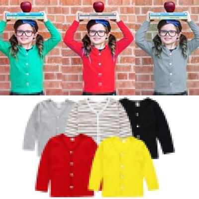 

Solid Toddler Kids Baby Boy Girl Knitted Sweater Cardigan Coat Long Sleeve Top Outwear