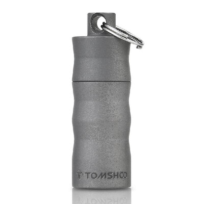

TOMSHOO Titanium EDC Container Waterproof Capsule Seal Bottle Pills Box Case Keychain Camping Outdoor Survival Emergency Travel K