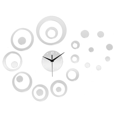 

Creative Circular Mirror Effect Sticker DIY Quartz Wall Clock Home Decoration