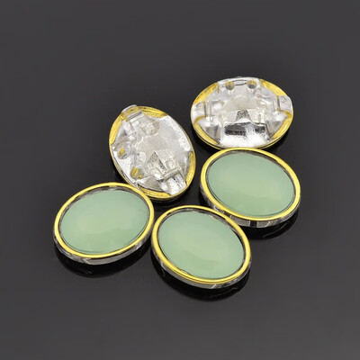 

Sew on Taiwan Acrylic Garment Accessories Faceted Oval LightGreen 10x8x5mm Hole 05mm