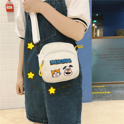 

Ins Bag Canvas Bag Girl with One Shoulder Slant Bag University Students Japanese Department Printing Cute Korean Version Ancient